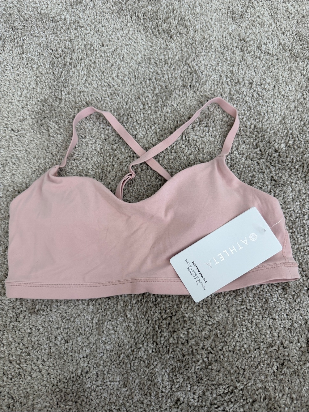 Athleta Pale Rose Seamless Crossback Bralette